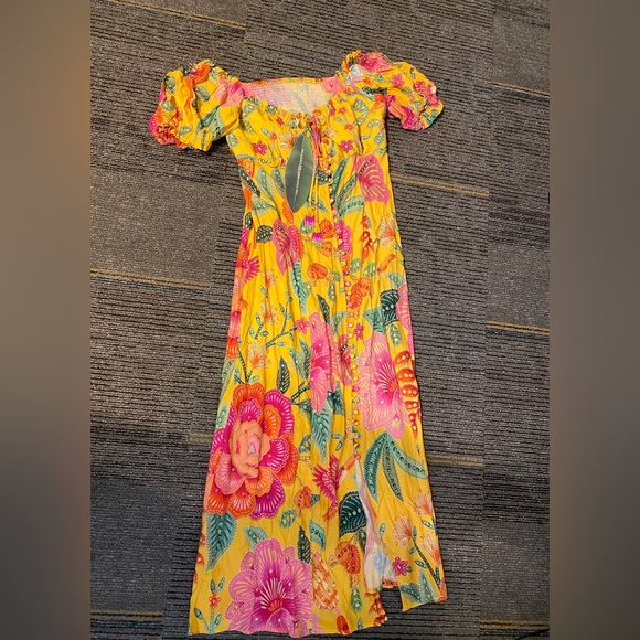 Farm Rio MACAW BLOOM YELLOW MIDI
DRESS Large - Picture 4 of 7